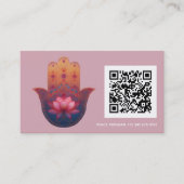 Carte De Visite Bénédiction du Lotus | Main de Hamsa (Devant)