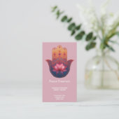 Carte De Visite Bénédiction du Lotus | Main de Hamsa (Debout devant)