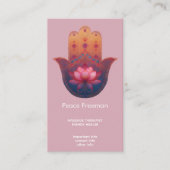 Carte De Visite Bénédiction du Lotus | Main de Hamsa (Devant)