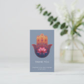 Carte De Visite Bénédiction du Lotus | Main de Hamsa (Debout devant)