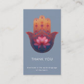 Carte De Visite Bénédiction du Lotus | Main de Hamsa (Devant)