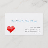 Carte De Visite Bénéficiaire de soins Infirmière Soins de santé in (Dos)