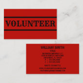Carte de visite bénévole (Devant / Derrière)