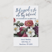 Carte De Visite Béni soit elle qui a cru Pasteur de l'Église (Dos)