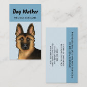 Carte De Visite Berger Allemand Chien Walker Service pour animaux  (Devant / Derrière)
