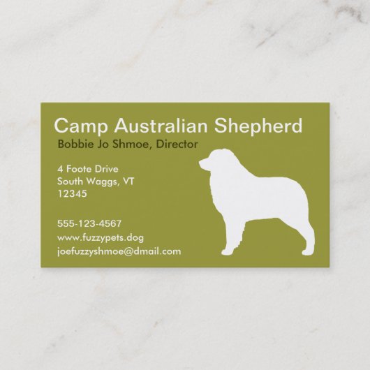 Carte De Visite Berger australien (Devant)