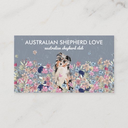 Carte De Visite Berger Australien Aussie Chien (Devant)