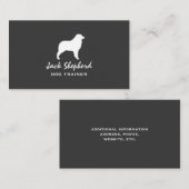 Carte De Visite Berger australien race de chien Silhouette (Devant / Derrière)