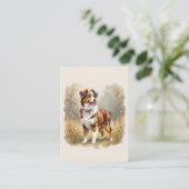 Carte De Visite Berger Australien Red Merle Aussie (Debout devant)