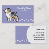 Carte De Visite Berger d'Australien de bande dessinée (Devant / Derrière)