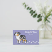 Carte De Visite Berger d'Australien de bande dessinée (Debout devant)