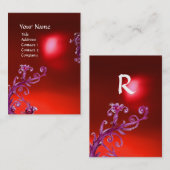 Carte De Visite BÉRIES DE MAGIE MONOGRAM tourbillon violet rouge (Devant / Derrière)