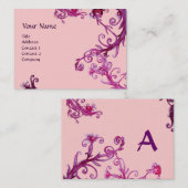 Carte De Visite BÉRIES MAGIQUES 3 MONOGRAM rose violet rouge noir (Devant / Derrière)