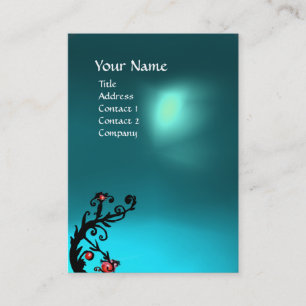 Carte De Visite BÉRIES MAGIQUES BLEUE AQUAMARINE GEM MONOGRAM Turq
