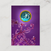 Carte De Visite BÉRIES MAGIQUES GEM BLEU MONOGRAM améthyste violet (Dos)