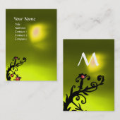 Carte De Visite BÉRIES MAGIQUES JAUNE TOPAZ GEM MONOGRAM rouge noi (Devant / Derrière)