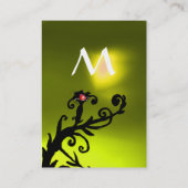 Carte De Visite BÉRIES MAGIQUES JAUNE TOPAZ GEM MONOGRAM rouge noi (Dos)