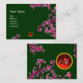 Carte De Visite BÉRIES MAGIQUES MONOGRAM gem rouge vert violet tou (Devant / Derrière)