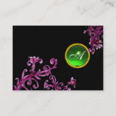 Carte De Visite BÉRIES MAGIQUES MONOGRAM noir gemme vert (Dos)