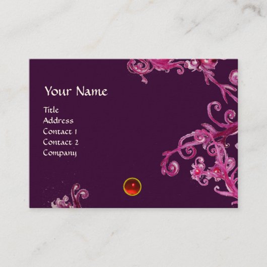 Carte De Visite BÉRIES MAGIQUES MONOGRAM rouge (Devant)