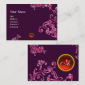 Carte De Visite BÉRIES MAGIQUES MONOGRAM rouge (Devant / Derrière)