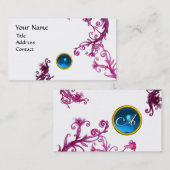 Carte De Visite BÉRIES MAGIQUES MONOGRAM tourbillon gemme bleu bla (Devant / Derrière)