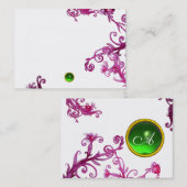Carte De Visite BÉRIES MAGIQUES MONOGRAM Vert Gem, Blanc (Devant / Derrière)