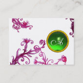Carte De Visite BÉRIES MAGIQUES MONOGRAM Vert Gem, Blanc (Dos)
