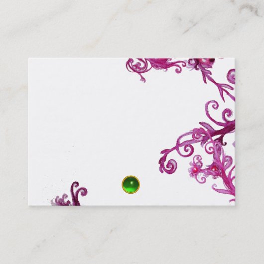 Carte De Visite BÉRIES MAGIQUES MONOGRAM Vert Gem, Blanc (Devant)