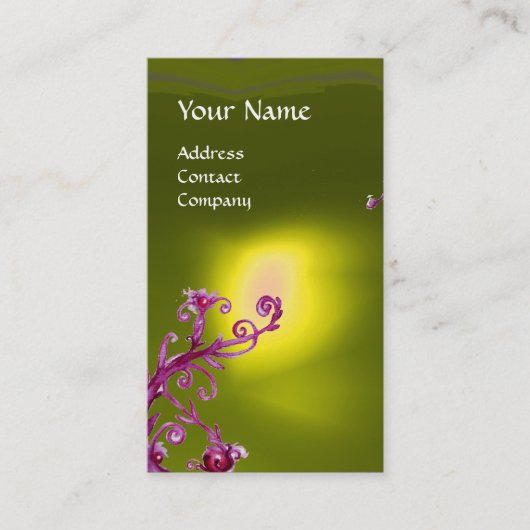 Carte De Visite BÉRIES MAGIQUES MONOGRAMME jaune (Devant)