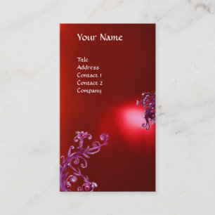 Carte De Visite BÉRIES MAGIQUES MONOGRAMME rouge