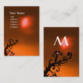 CARTE DE VISITE BÉRIES MAGIQUES ORANGE AGATE GEM MONOGRAM (Devant / Derrière)