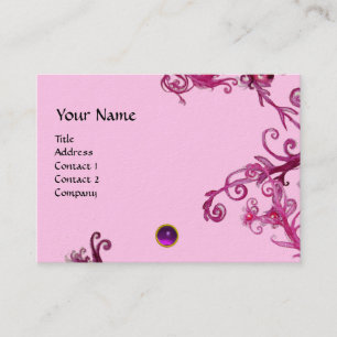 CARTE DE VISITE BÉRIES MAGIQUES PURPLE AMÉTHYST GEM MONOGRAM