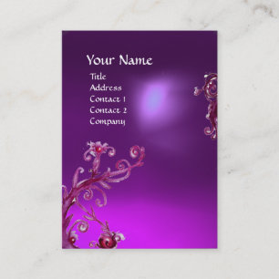 CARTE DE VISITE BÉRIES MAGIQUES PURPLE AMÉTHYST GEM MONOGRAM