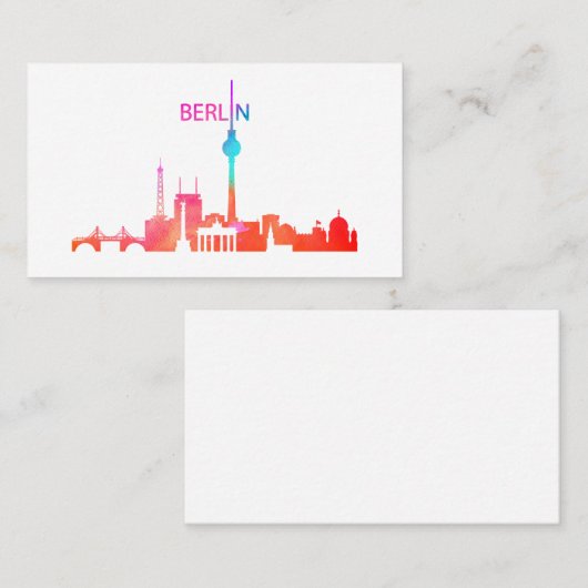 Carte De Visite Berlin coloré (Devant / Derrière)
