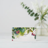 Carte De Visite Berries and Branches Watercolor Painting (Debout devant)