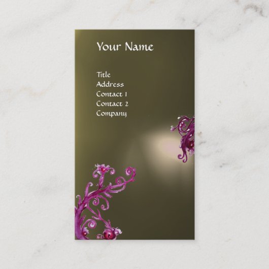 Carte De Visite BERRIES MAGIQUES gris MONOGRAM (Devant)