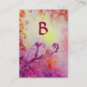 Carte De Visite BERRIES MAGIQUES MONOGRAM blanc violet fuchsia (Dos)