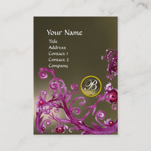 Carte De Visite BERRIES MAGIQUES MONOGRAM GEM agate grey (Devant)