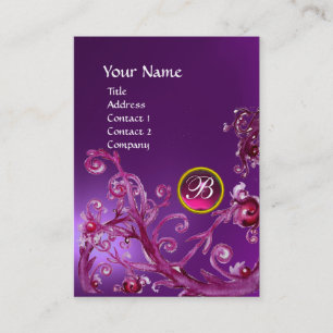 Carte De Visite BERRIES MAGIQUES MONOGRAM GEM améthyste violet ros
