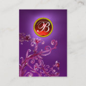 Carte De Visite BERRIES MAGIQUES MONOGRAM GEM améthyste violet rou (Dos)
