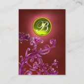Carte De Visite BERRIES MAGIQUES MONOGRAM GEM rubis rouge jaune (Dos)