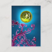 Carte De Visite BERRIES MAGIQUES MONOGRAM GEM saphir bleu jaune (Dos)