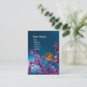 Carte De Visite BERRIES MAGIQUES MONOGRAM GEM saphir bleu orange (Debout devant)