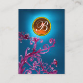 Carte De Visite BERRIES MAGIQUES MONOGRAM GEM saphir bleu orange (Dos)