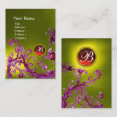 Carte De Visite BERRIES MAGIQUES MONOGRAM GEM topaz jaune rouge (Devant / Derrière)