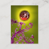 Carte De Visite BERRIES MAGIQUES MONOGRAM GEM topaz jaune rouge (Dos)