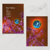 Carte De Visite BERRIES MAGIQUES MONOGRAM GEM topaz orange bleu (Devant / Derrière)