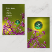 Carte De Visite BERRIES MAGIQUES MONOGRAM GEM topaz vert jaune (Devant / Derrière)