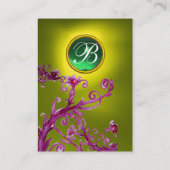 Carte De Visite BERRIES MAGIQUES MONOGRAM GEM topaz vert jaune (Dos)